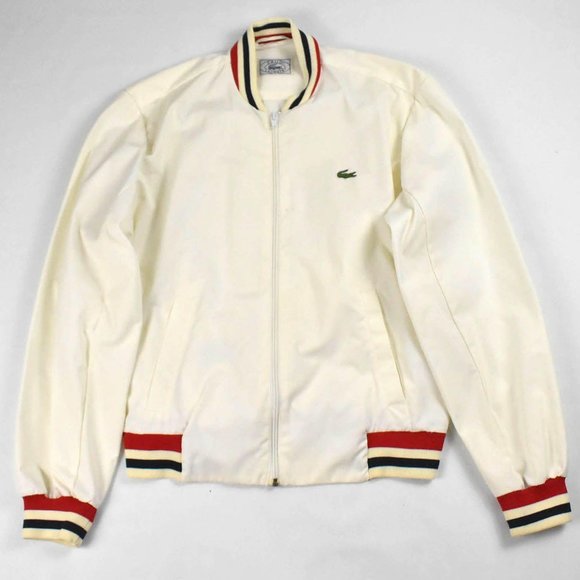 Vintage Izod Lacoste White Cream Bomber 